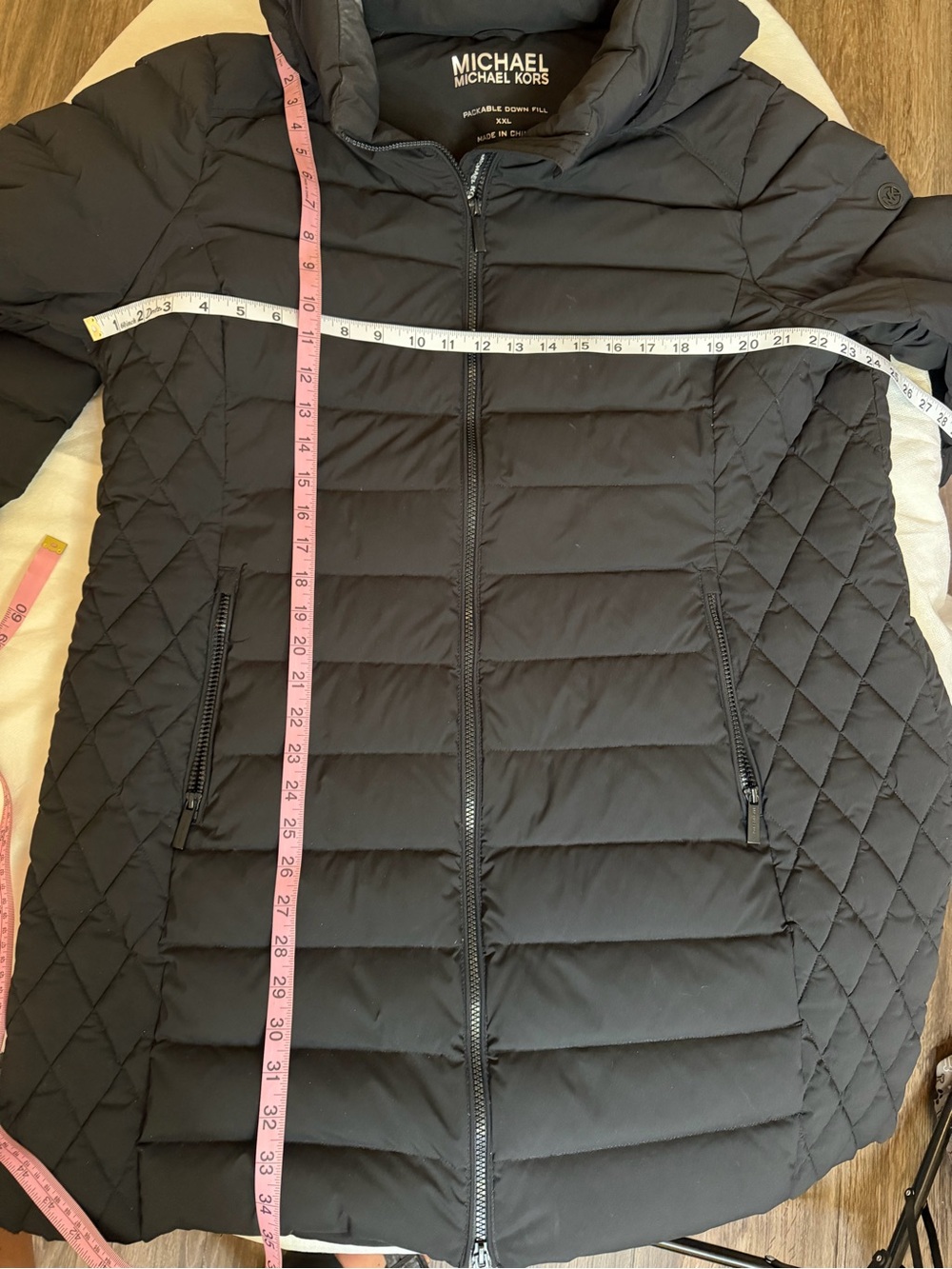Michael Michael Kors Packable Down Fill Puffer Coat – Women’s XXL Black Hooded - Picture 9 of 10